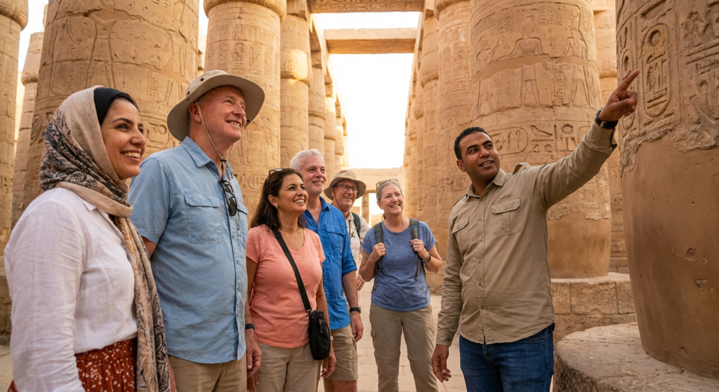 oppdag templene i luxor og aswan